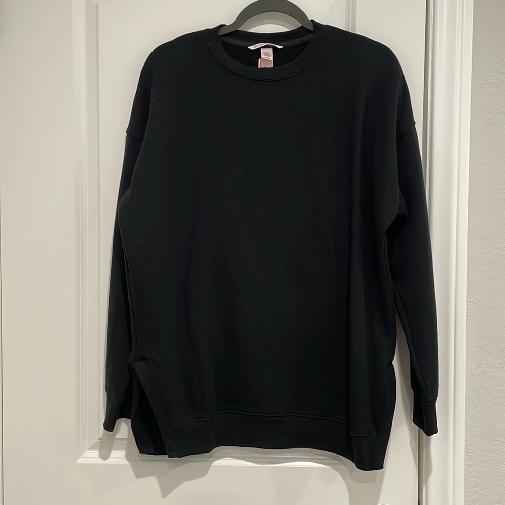 NWT Victoria’s Secret Black Sweatshirt and Sweatpants set.  Both size medium.